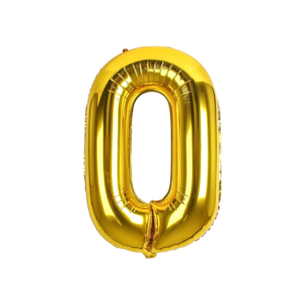 Globo dorado Número 0 Balloon (16 pulgadas) - Miniatura 4
