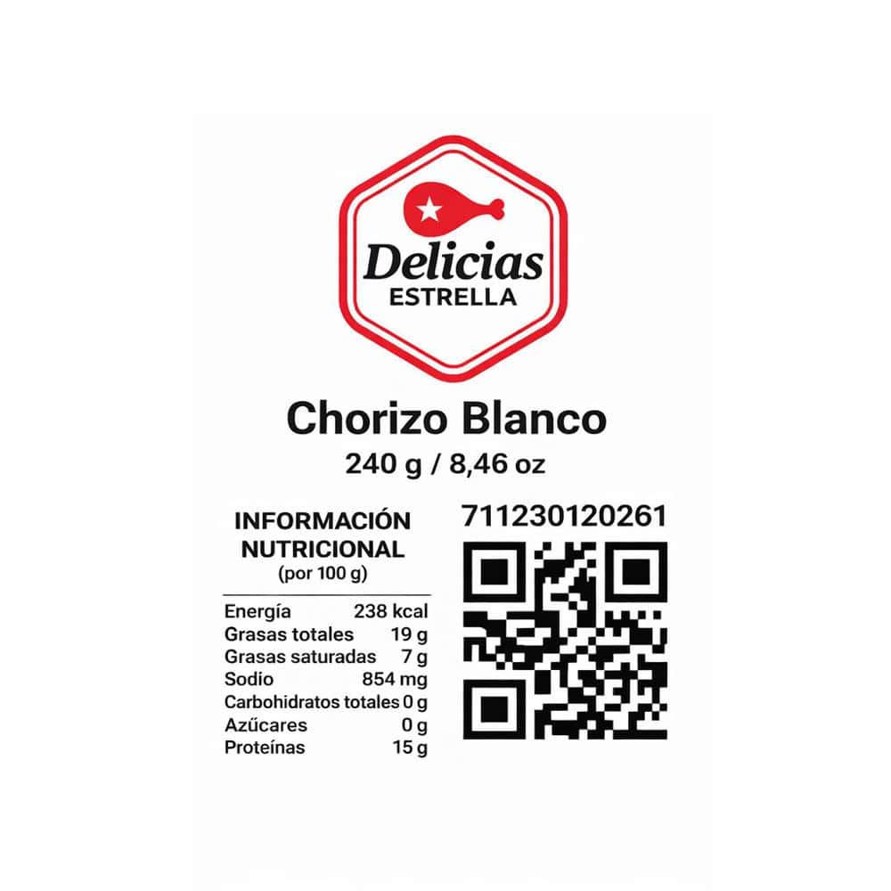 Chorizo blanco Delicias Estrella (240 g / 8.46 oz) - Miniatura 3