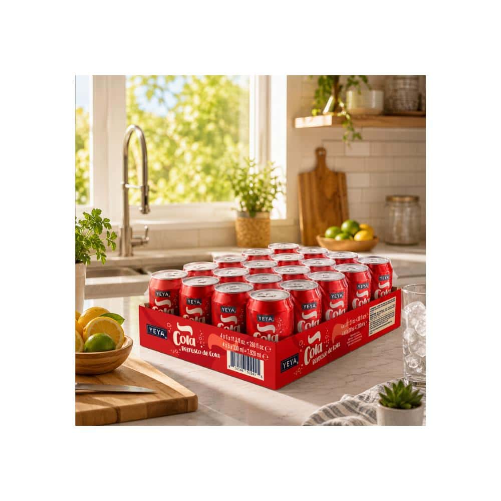 Caja de refresco gaseado de cola YEYA (24 x 330 ml) - Miniatura 4