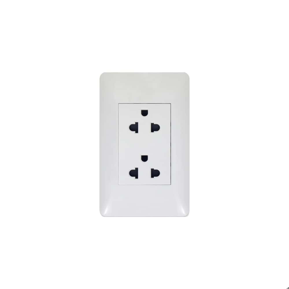 Tomacorriente doble con tapa blanca - 15 A y 127 V - Q7-Lumina - Miniatura 1