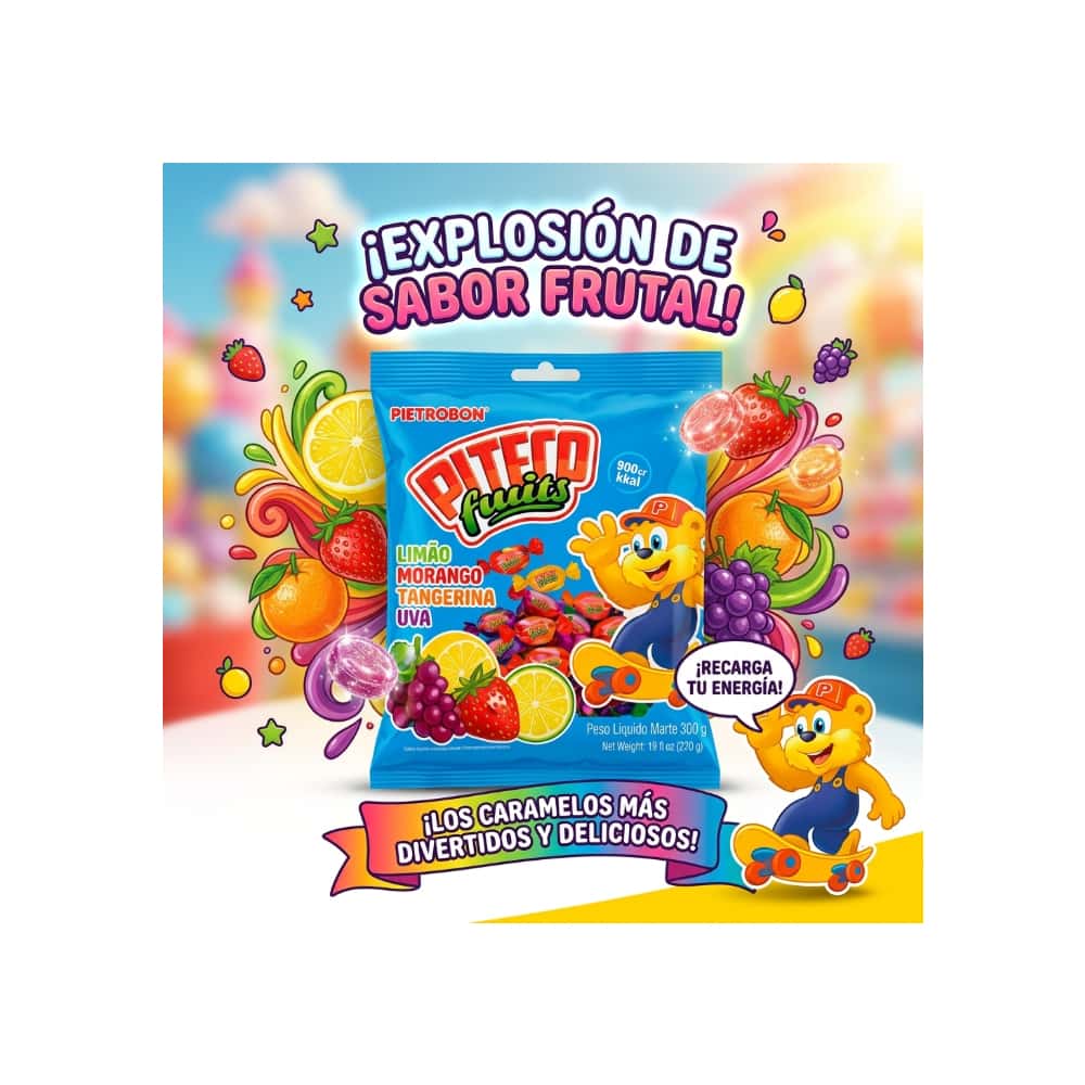 Caramelo masticable con sabor a frutas Piteco Fruit Pietrobon (300 g / 10.58 oz) - Miniatura 5
