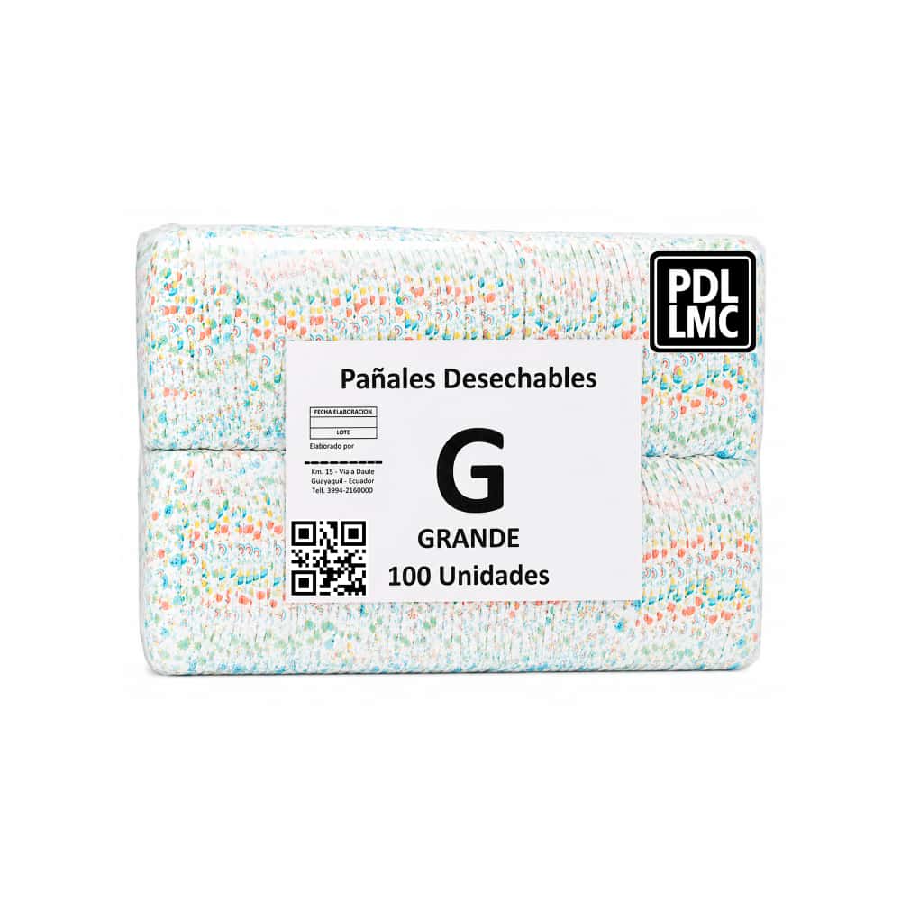 Pañales desechables para bebé talla G PDL LMC (100 U) - Miniatura 1