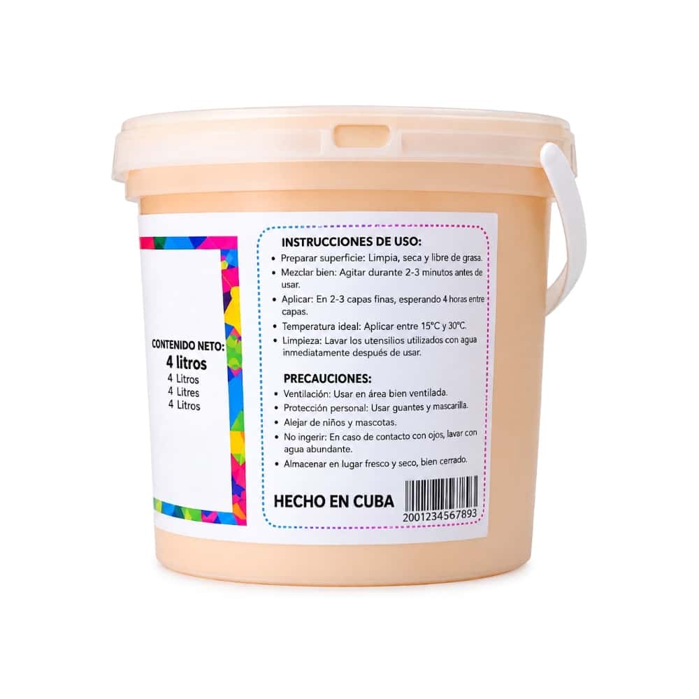 Pintura vinílica interior y exterior color salmón Bello Hogar (4 L) - Miniatura 2