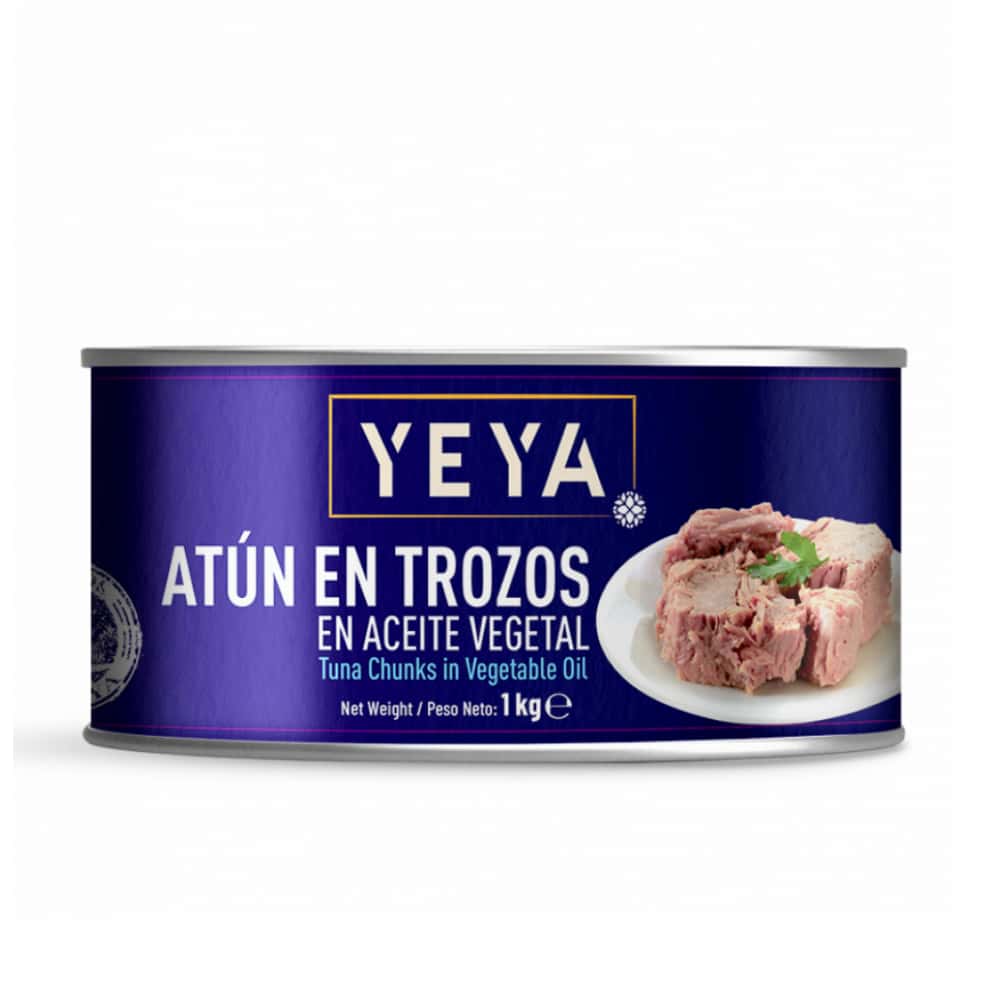 Atún en trozos en aceite vegetal YEYA (1 kg / 2.2 lb) - Miniatura 1