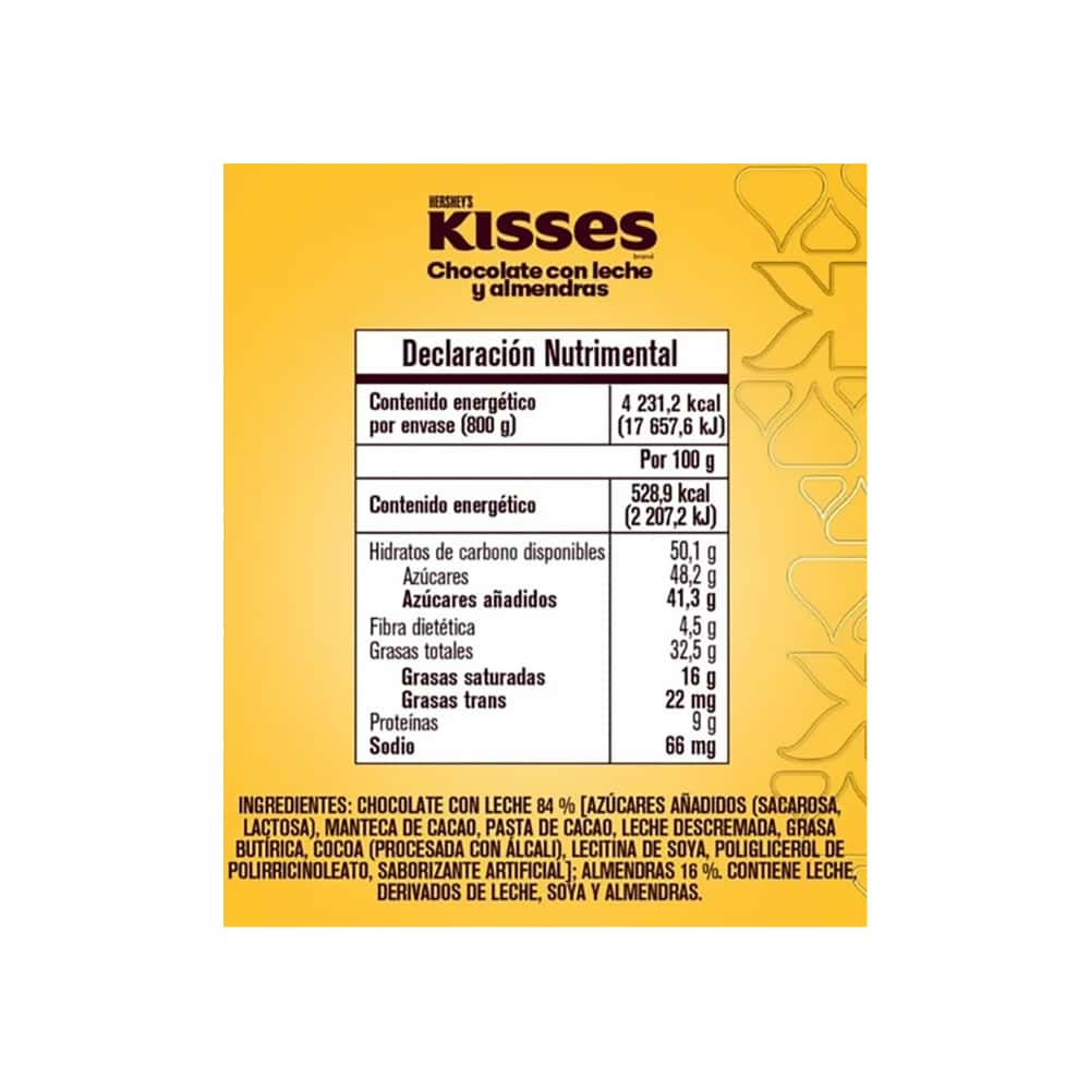 Chocolate con leche y almendras Hershey's Kisses (800 g / 1.76 lb) - Miniatura 3