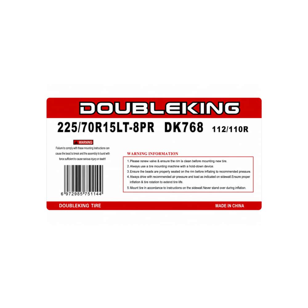 Neumático -goma- para carro 225/70R15LT Double King DK768 - Miniatura 4