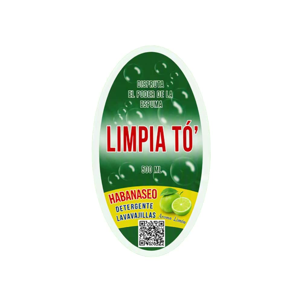 Detergente lavavajillas aroma limón Limpia Tó' Habanaseo (500 ml) - Miniatura 3