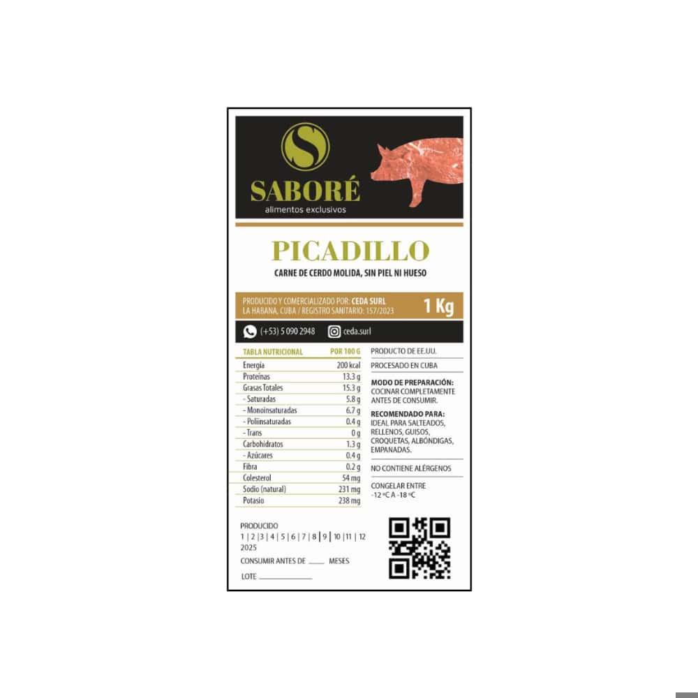 Picadillo de cerdo Saboré (1 kg / 2.2 lb) - Miniatura 3