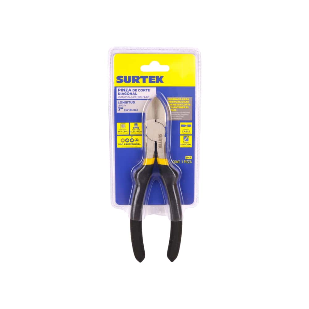 Pinza profesional para electricista de corte diagonal de 7" Surtek 947 - Miniatura 2