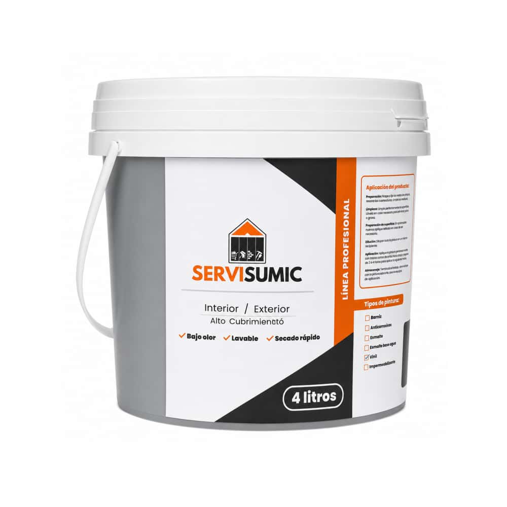 Pintura de vinil color gris SERVISUMIC (4 L) - Miniatura 1