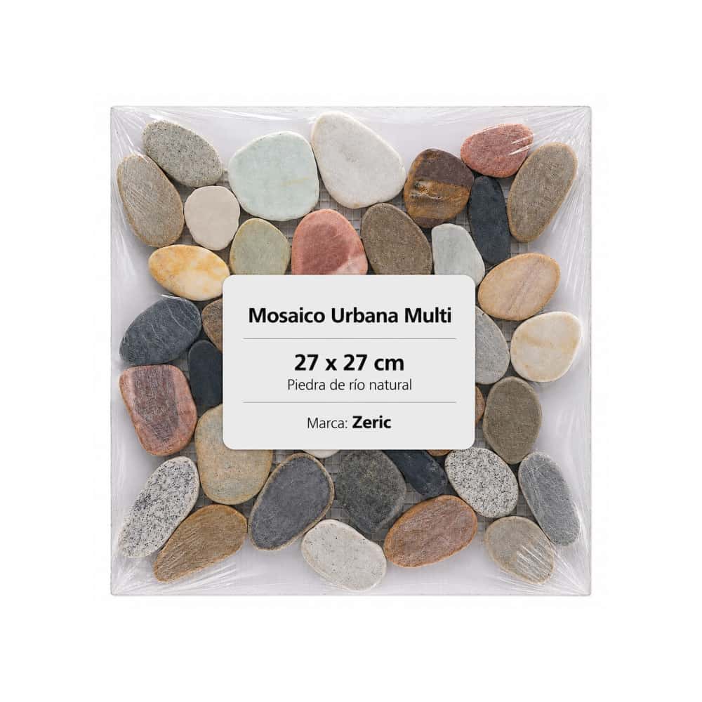 Caja de losas mosaico Urbana multi piedra de río natural 27 x 27 cm Zeric (10 U) - Miniatura 2
