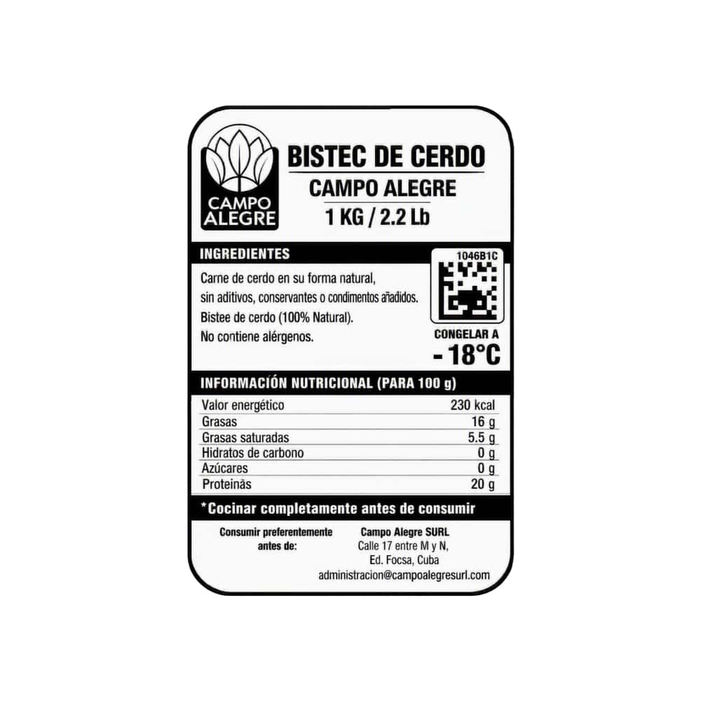 Bistec de cerdo Campo Alegre (1 kg / 2.2 lb) - Miniatura 3