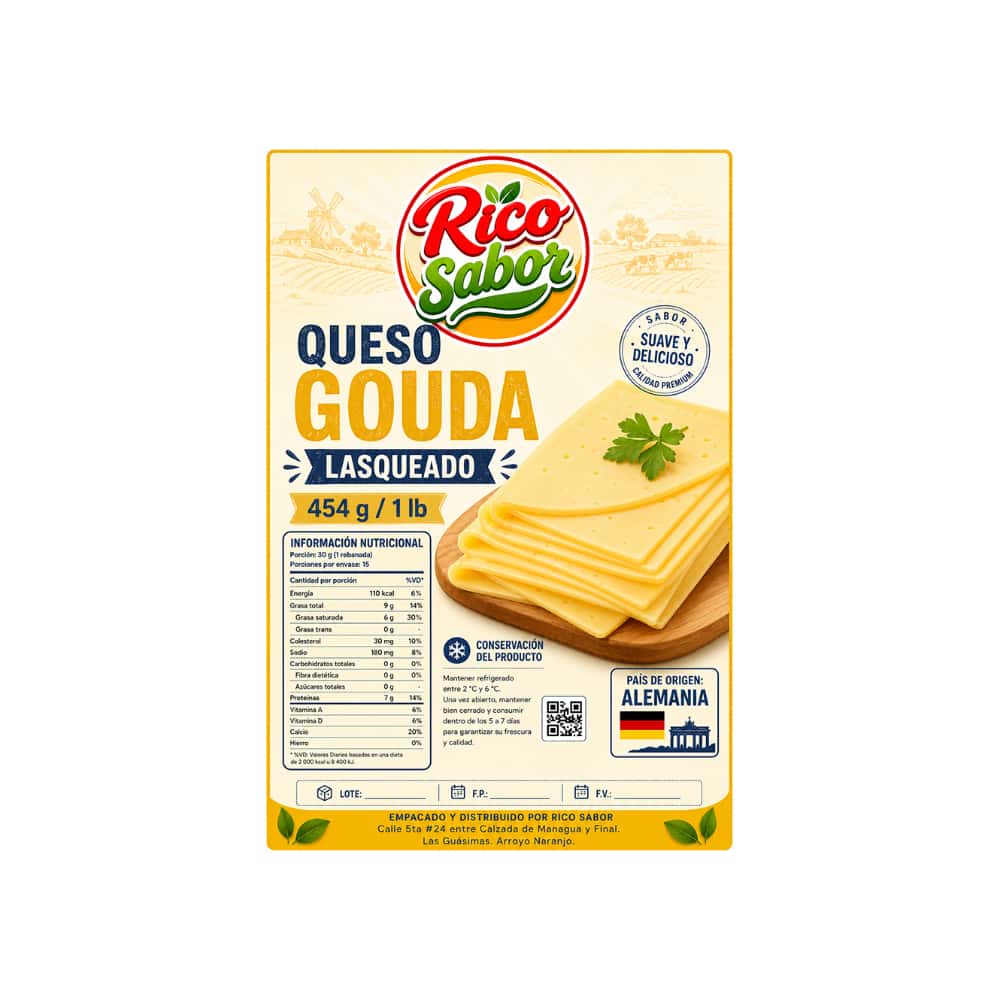 Queso gouda lasqueado Rico Sabor (454 g / 1 lb) - Miniatura 2