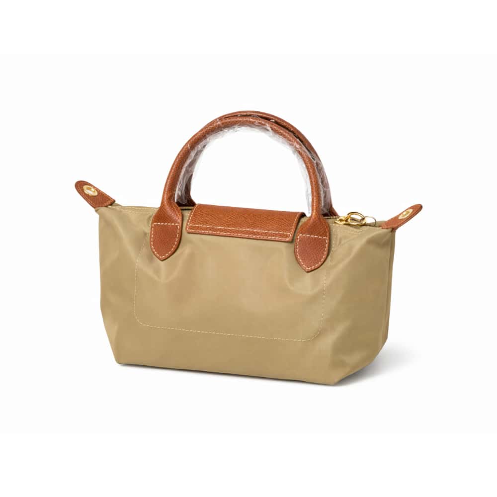Bolso tote de nailon caqui con detalles de piel y asas extraíbles ISABELLA (1 U) - Miniatura 3