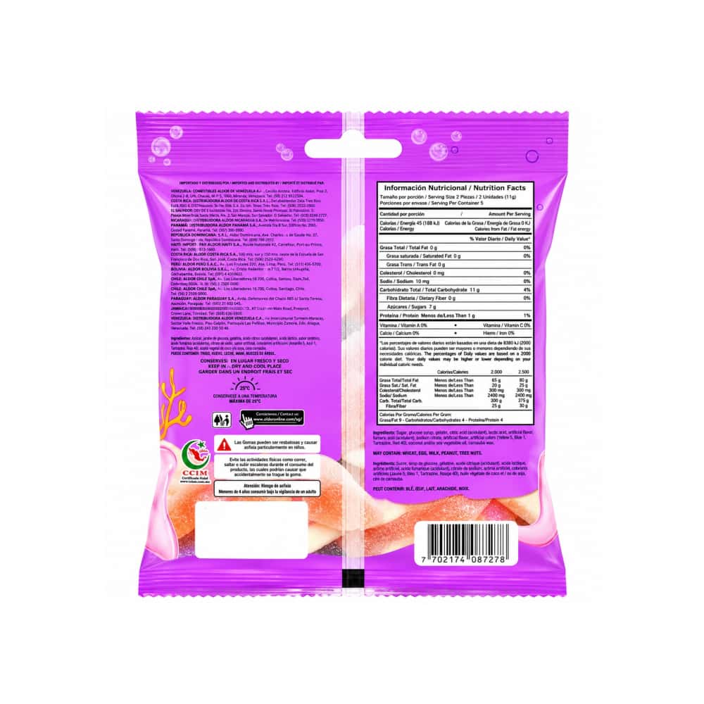 Gomitas de gelatina sabores surtidos a fresa y cereza Delfines Play (55 g / 1.94 oz) - Miniatura 2