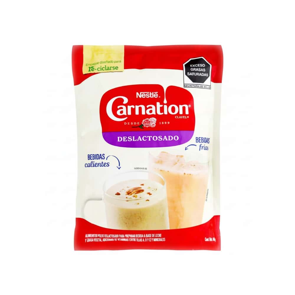 Alimento en polvo deslactosado para preparar bebidas a base de leche y grasa vegetal, adicionado con vitaminas y minerales Nestlé Carnation (460 g / 1 Lb) - Miniatura 1