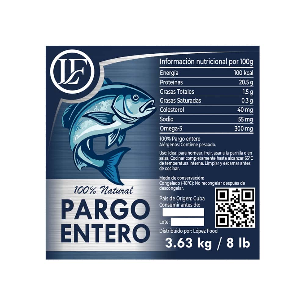 Pescado pargo entero LF (3.63 kg / 8 lb) - Miniatura 2