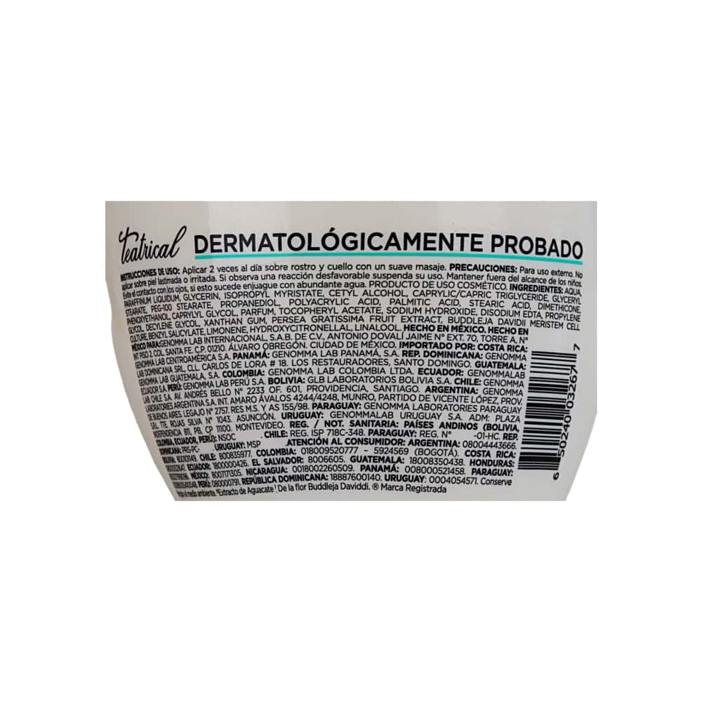 Crema facial humectante con células madre y aguacate Teatrical (100 g / 3.4 oz) - Miniatura 5