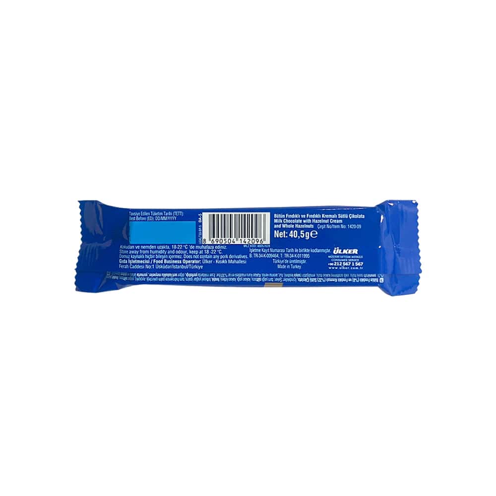 Chocolate con leche y crema de avellanas Ülker (40.5 g / 1.42 oz) - Miniatura 2