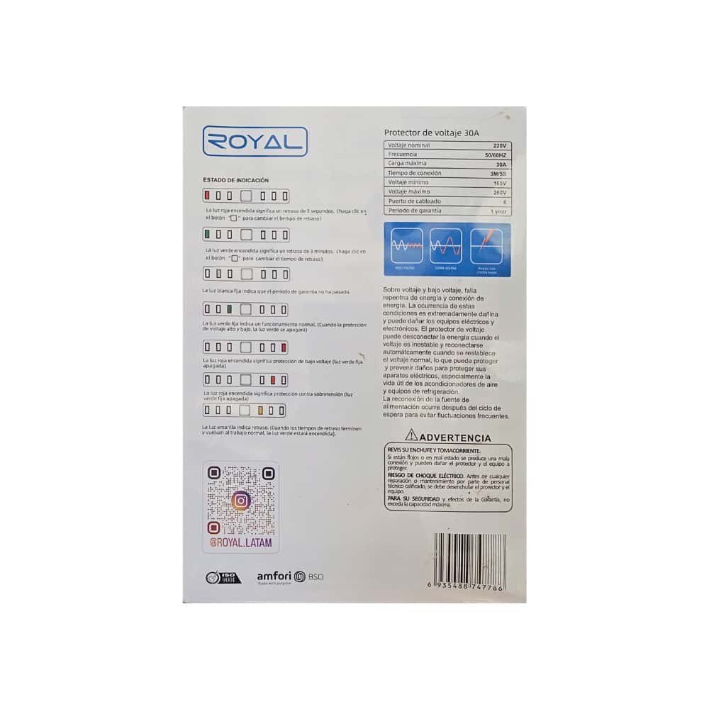 Protector de voltaje 220 v Royal RPV220DI - Miniatura 2