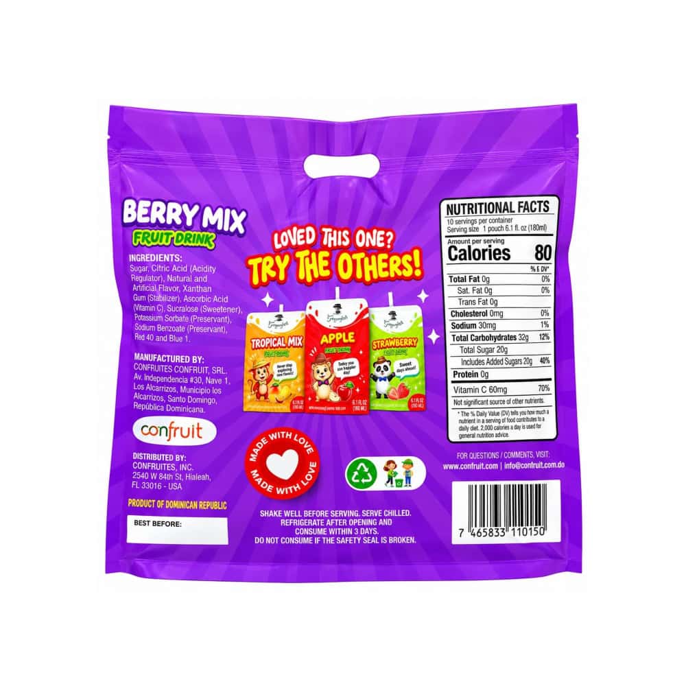 Bebidas de frutas surtidas sabor frutos rojos Gayeyitas (10 x 180 ml / 6.1 oz) - Miniatura 2