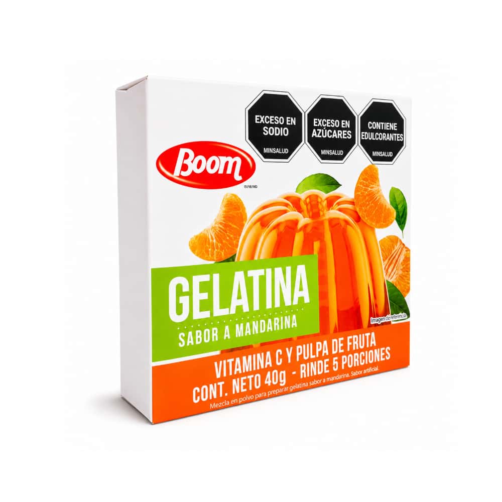 Gelatina sabor a mandarina Boom (40 g / 1.4 oz) - Miniatura 1