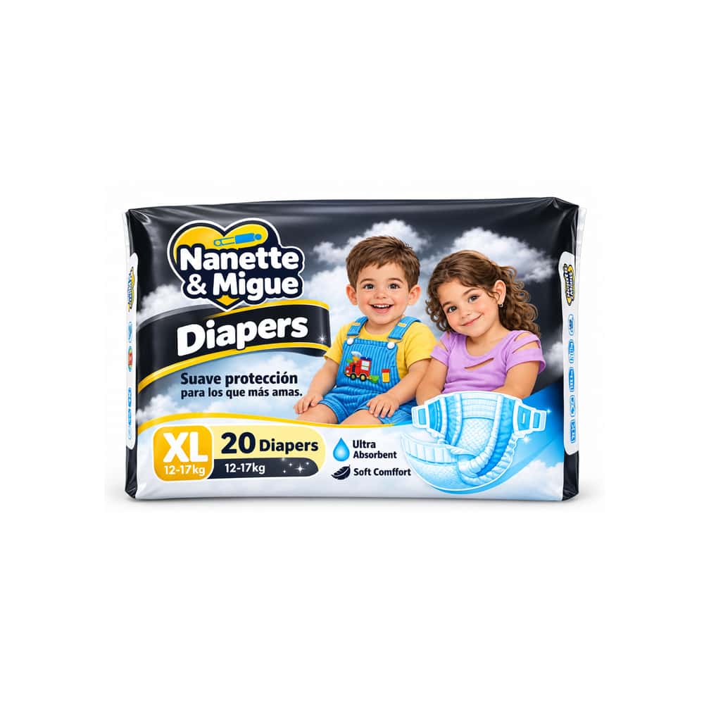 Pañales desechables para bebé talla XL Nanette & Migue (20 U) - Miniatura 1