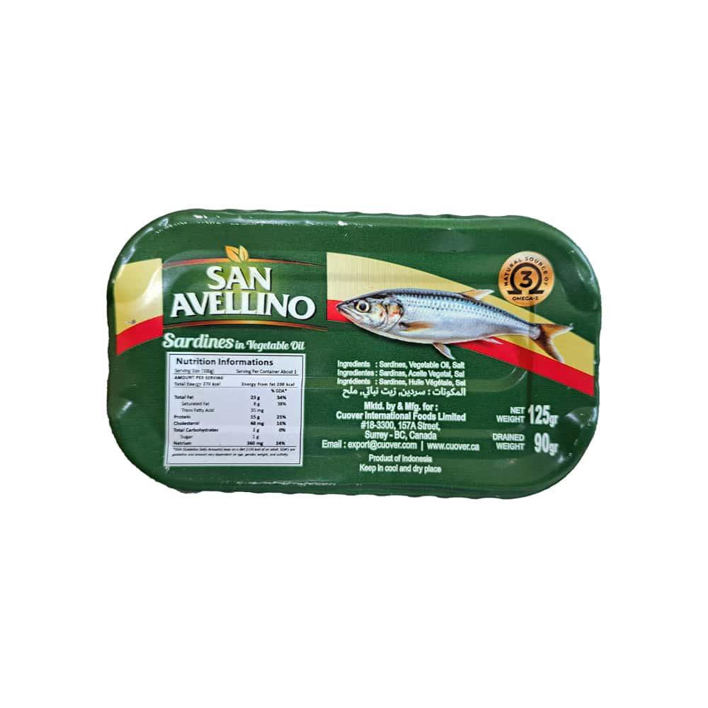 Sardinas en aceite vegetal San Avellino (125 g / 4.40 oz) - Miniatura 8