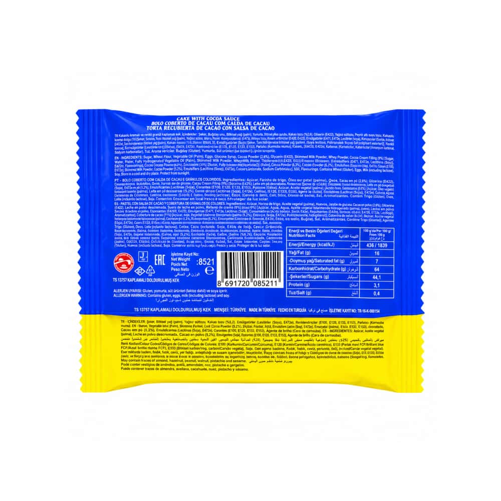 Pastel con salsa de cacao cubierto de cacao y gránulos de colores Dulce (40 g / 1.41 oz) - Miniatura 2