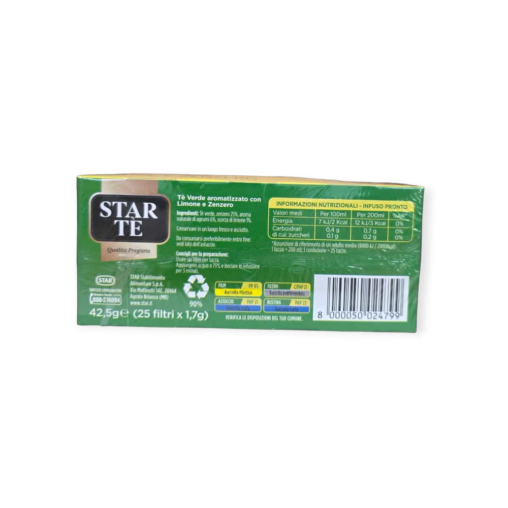 Té verde con sabor a limón y jengibre Star té (42.5 g / 1.49 oz) - Miniatura 3