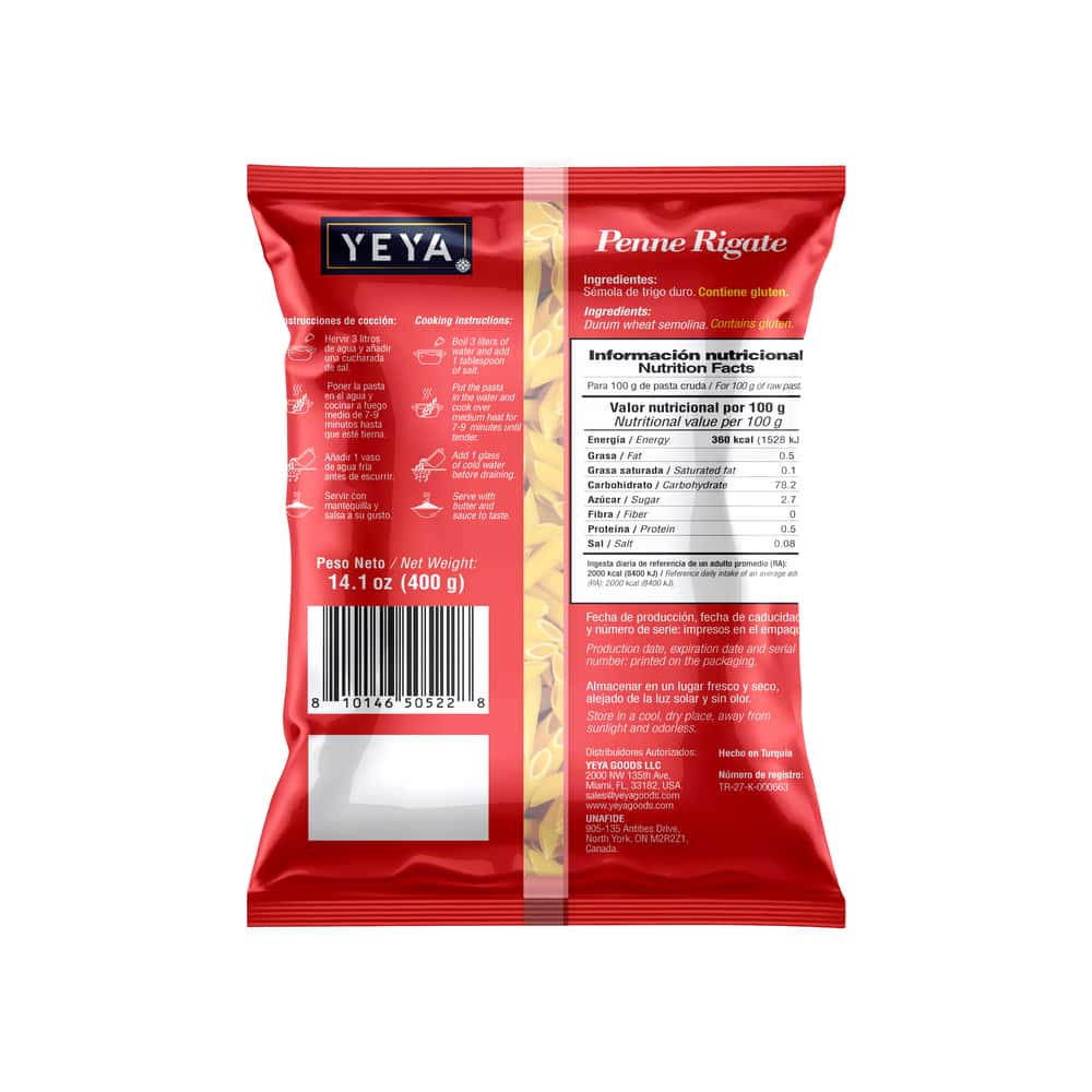 Pasta penne YEYA (6 x 400 g / 14.1 oz) - Miniatura 2