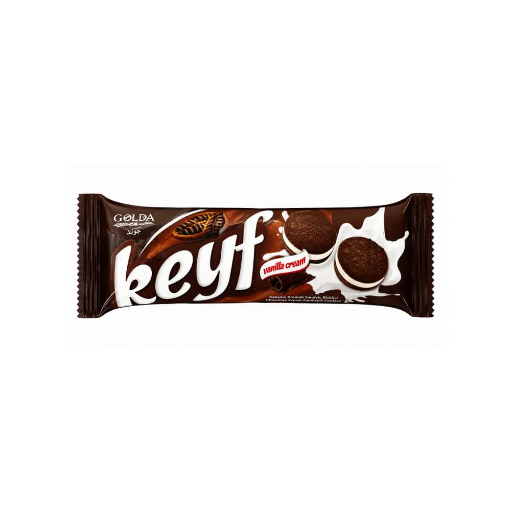 Galleta sándwich de chocolate con crema de vainilla Keyf Golda (50 g / 1.76 oz) - Miniatura 1
