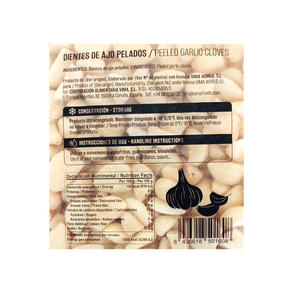 Dientes de ajo pelados Vima Foods (1 kg / 2.2 lb) - Miniatura 2
