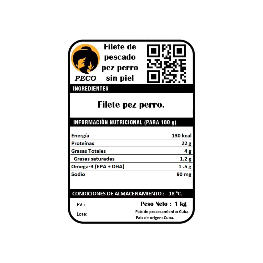 Filete de pescado pez perro sin piel Peco (1 kg / 2.2 lb) - Miniatura 3