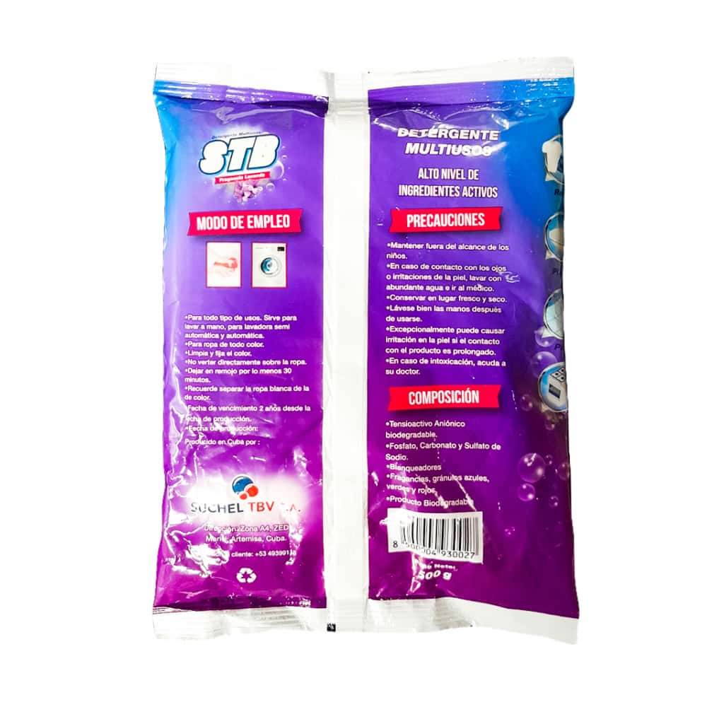 Detergente en polvo multiusos con fragancia a lavanda STB (6 x 500 g / 1.1 lb) - Miniatura 2