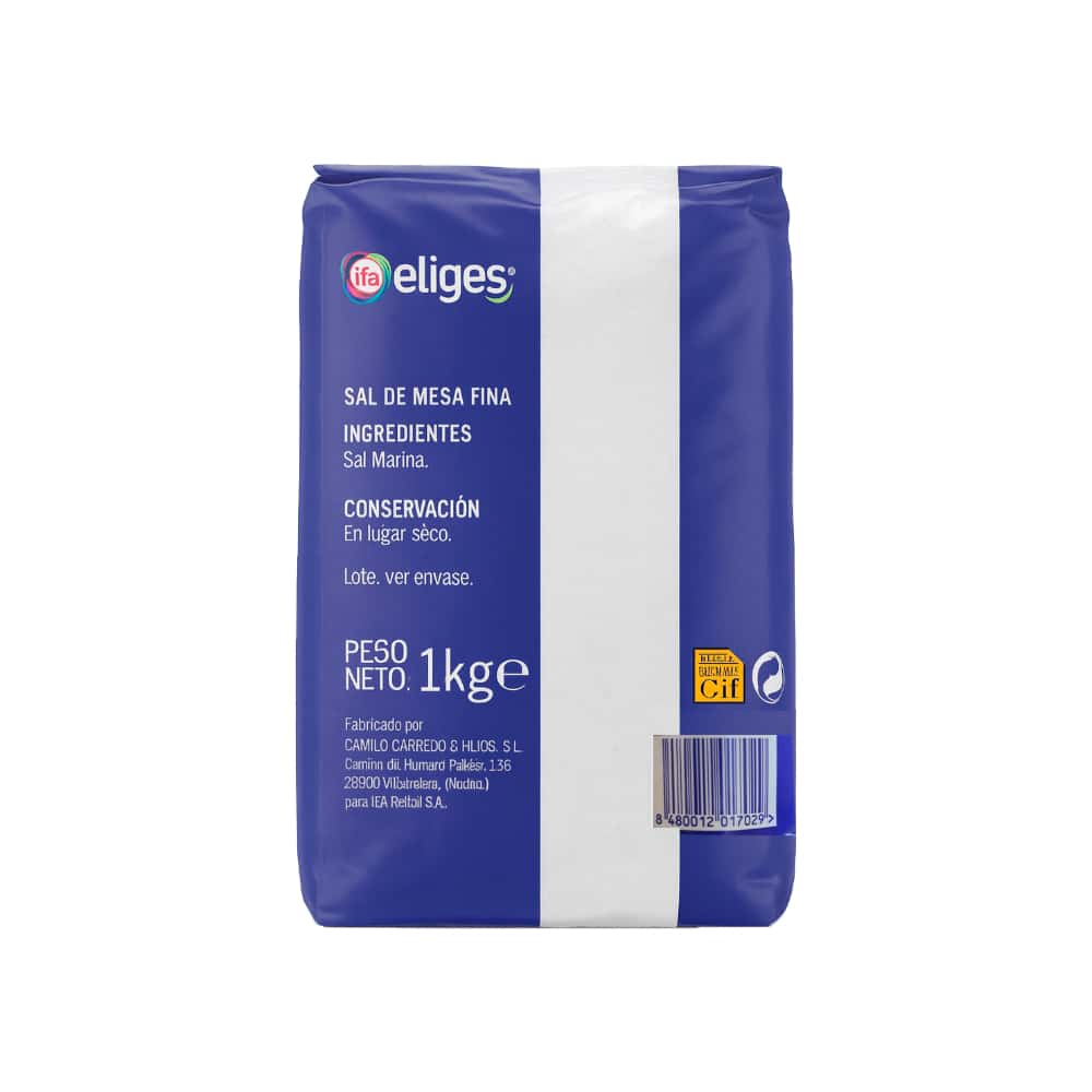Sal fina de mesa marina IFA Eliges (1 kg / 2.2 lb) - Miniatura 6