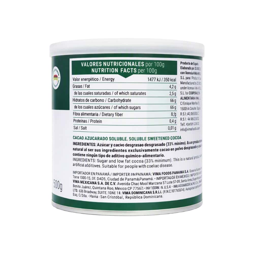 Cacao soluble en polvo Vimacao Vima Foods (500 g / 1.1 lb) - Miniatura 4
