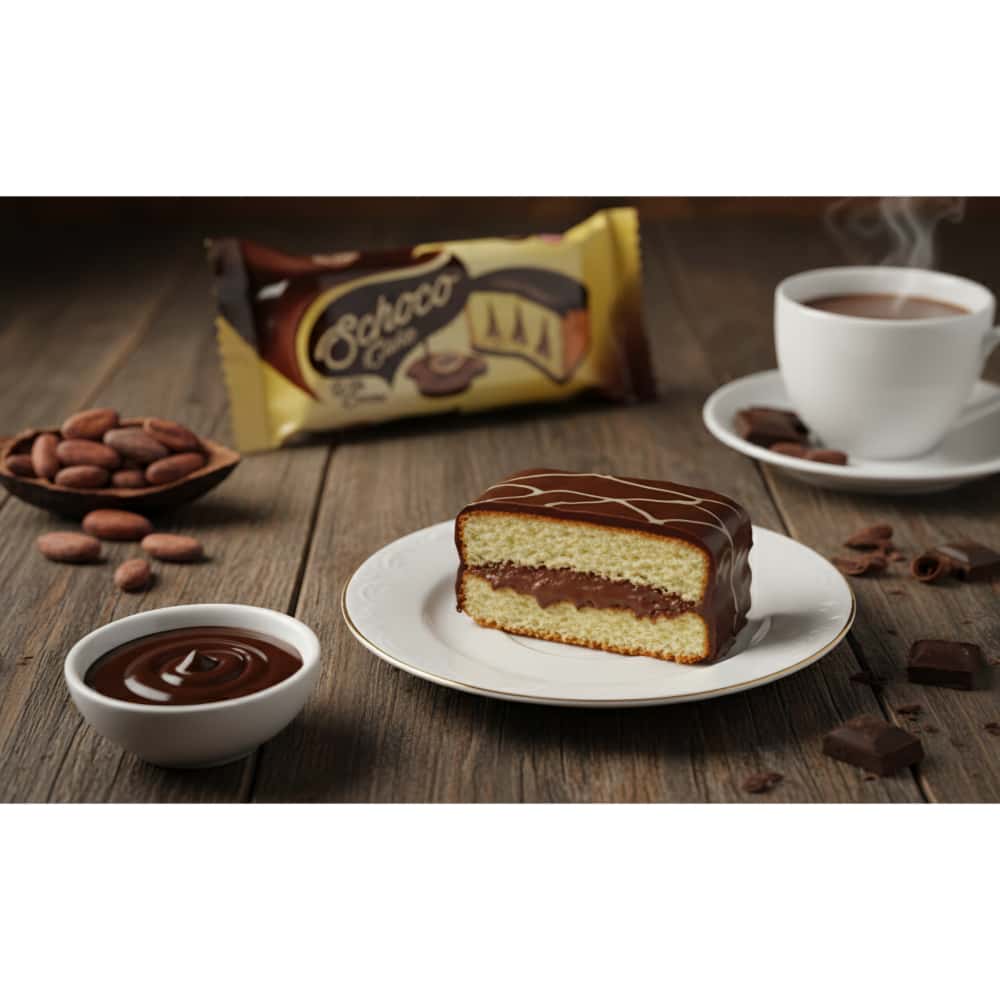 Pastelito relleno de chocolate con cobertura de chocolate Schoco (45 g / 1.6 oz) - Miniatura 4