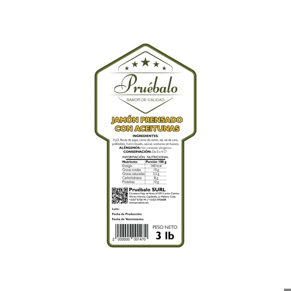 Jamón prensado con aceitunas Pruébalo (1.36 kg / 3 lb) - Miniatura 3