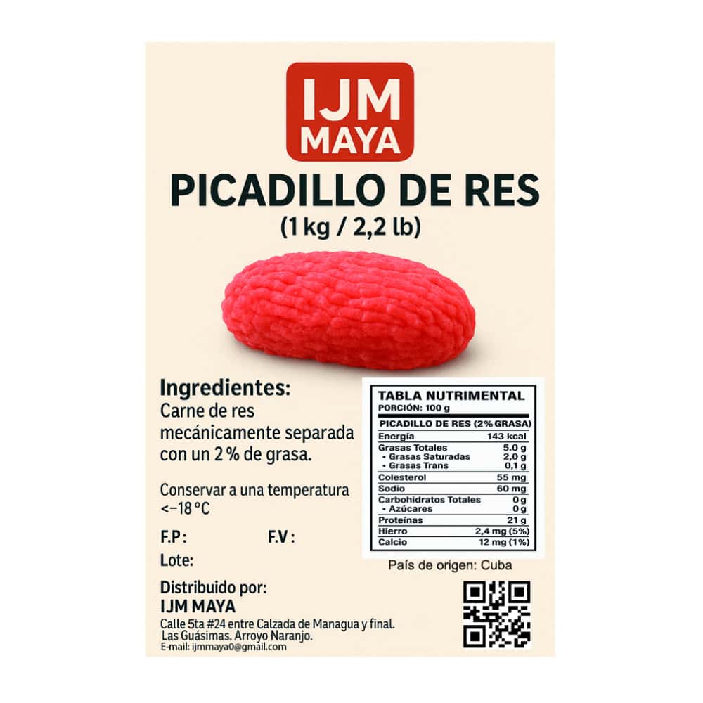 Picadillo de res IJM Maya (1 kg / 2.2 lb) - Miniatura 3