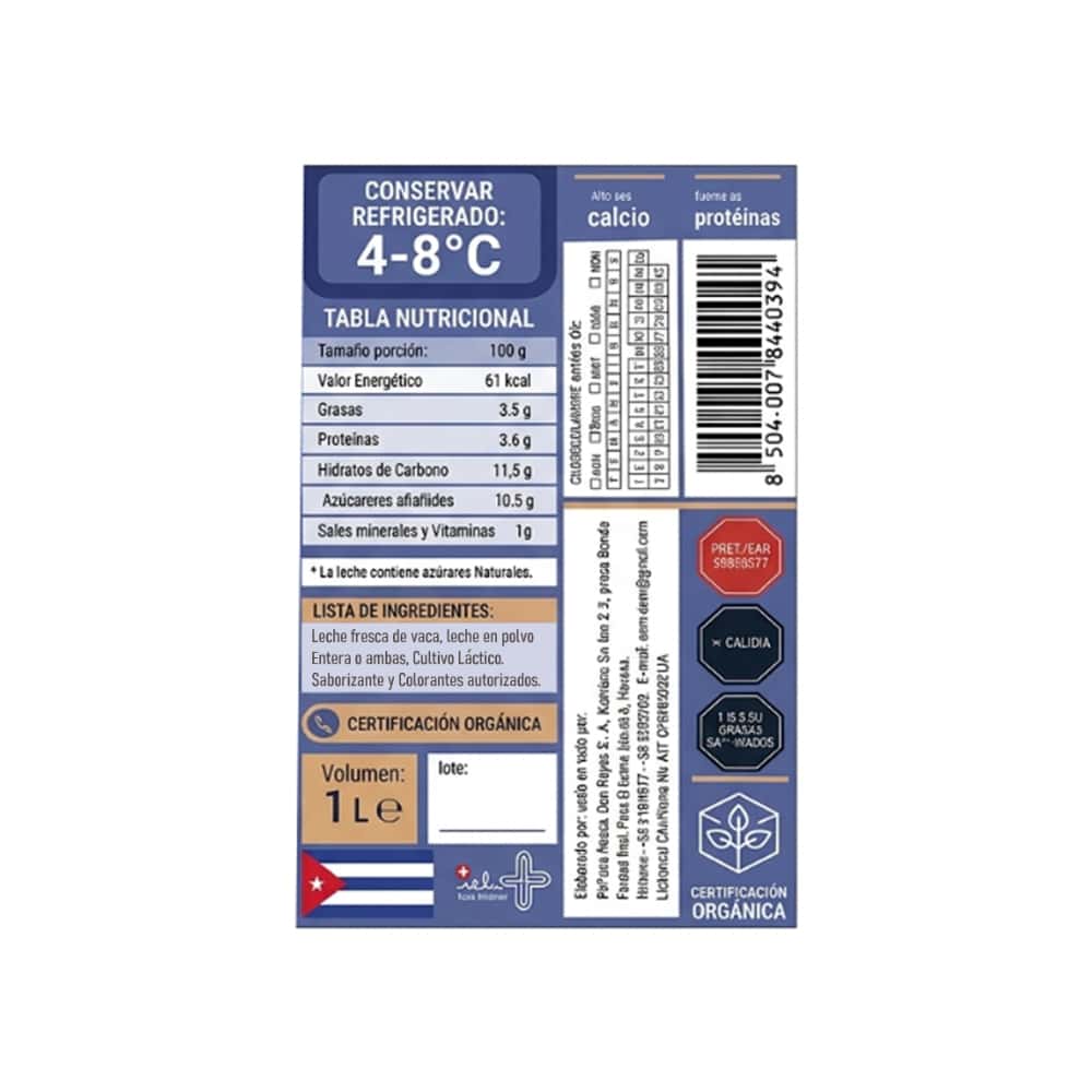 Yogurt natural sabor coco Don Reyes (1 L) - Miniatura 3