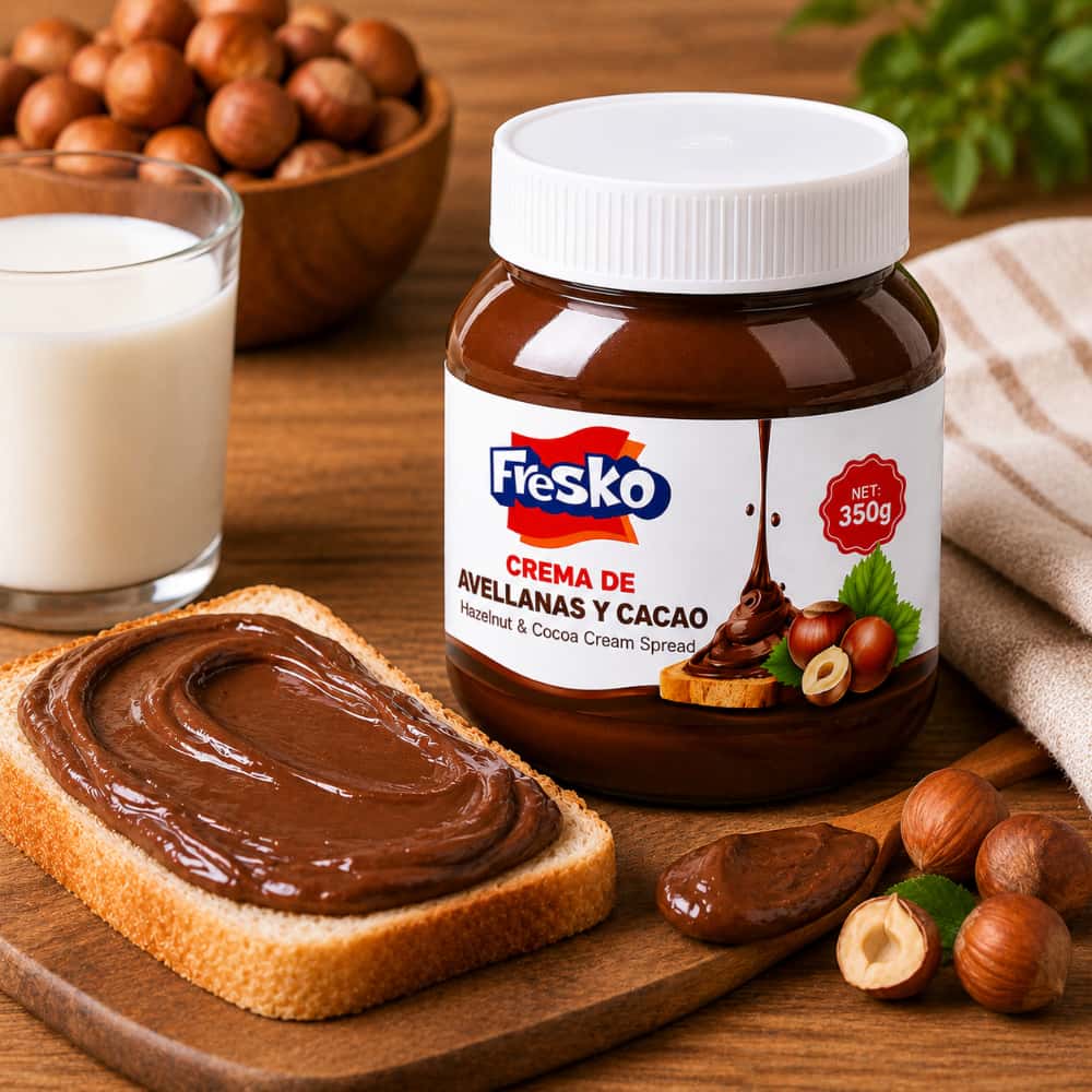 Crema de avellanas y cacao Fresko (5 x 350 g / 12.35 oz) - Miniatura 2