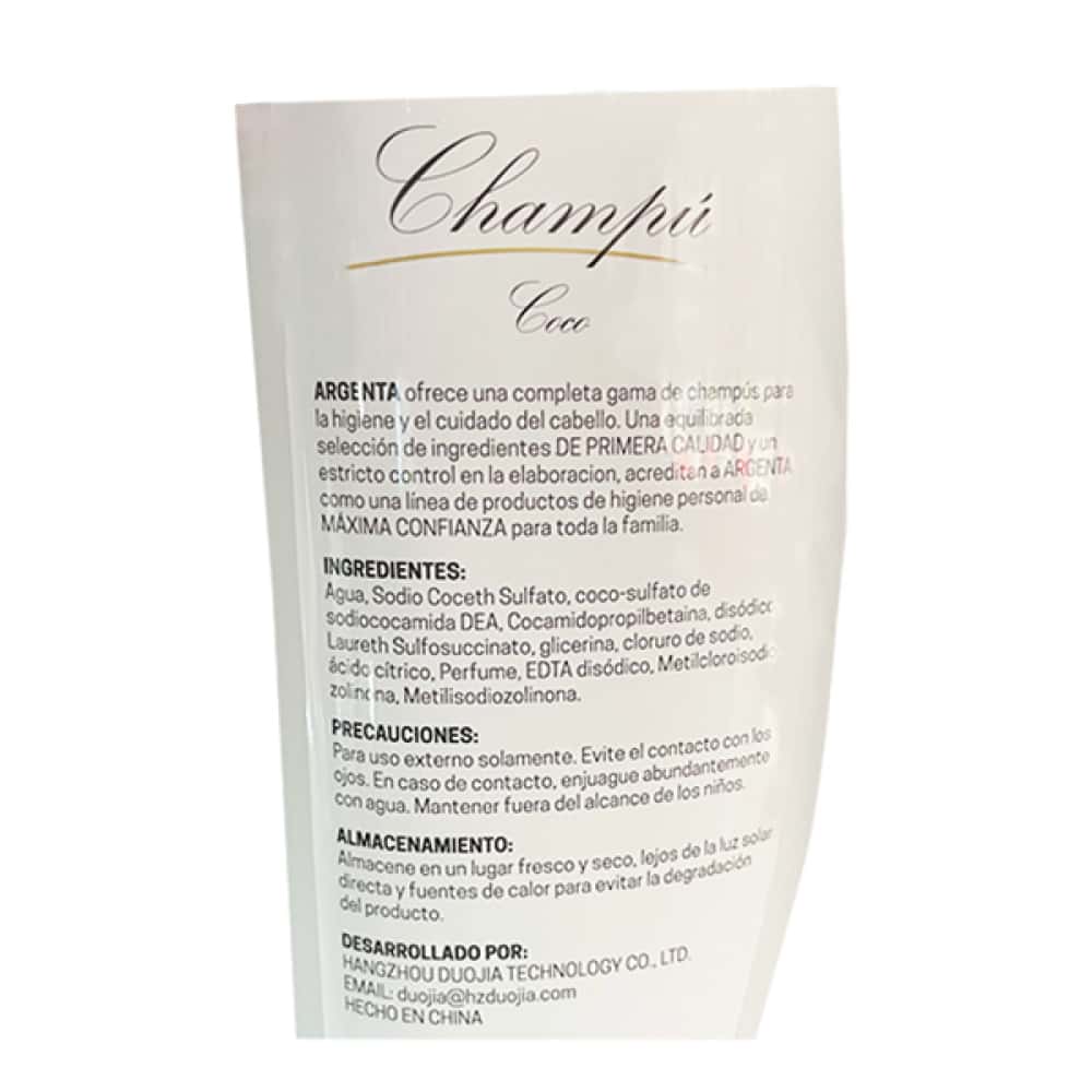 Champú de coco Argenta (400 ml / 14.08 oz) - Miniatura 2