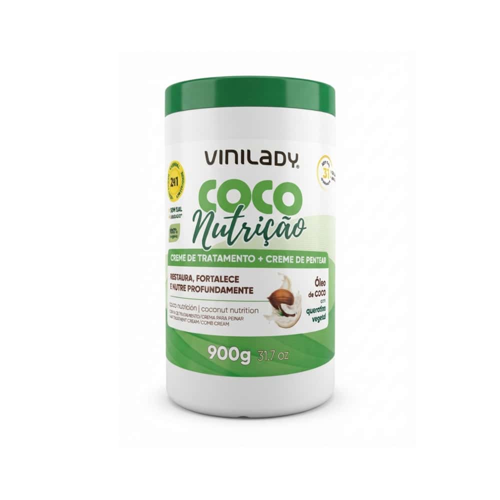 Crema de tratamiento y peinar de aloe coco y queratina vegetal Vinilady (900 g) - Miniatura 1