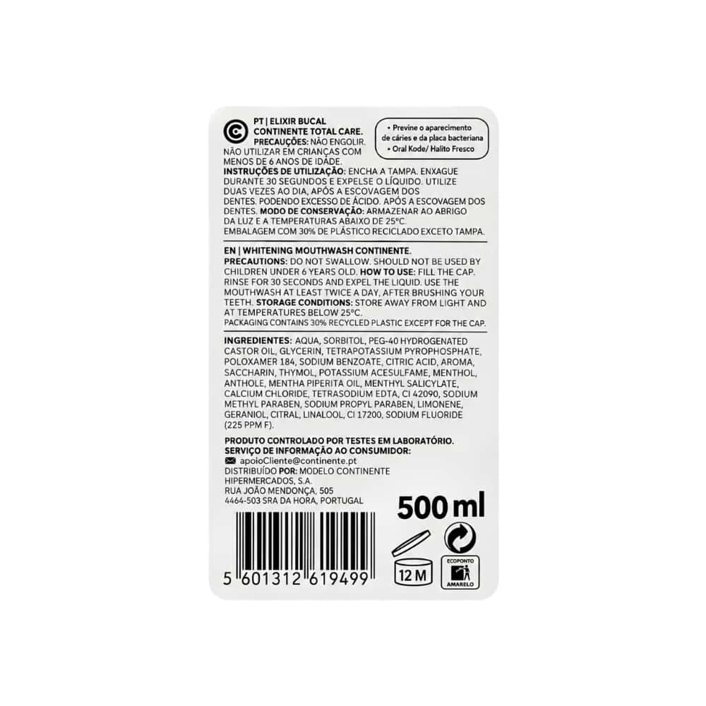 Enjuague bucal blanqueador Continente (500 ml / 16.91 floz) - Miniatura 3