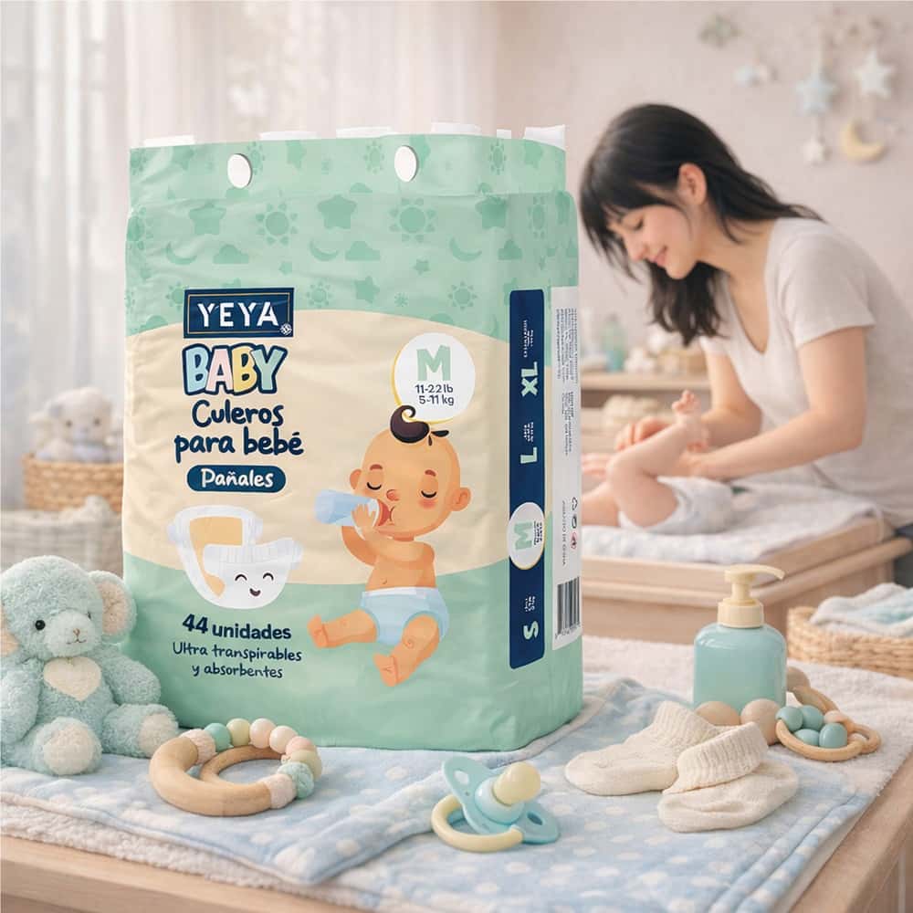 Pañales desechables para bebé talla M YEYA (3 x 44 U) - Miniatura 2