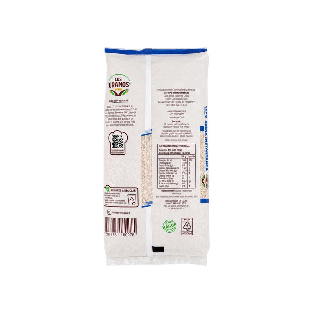 Avena instantánea Los Granos (500 g / 1.1 lb) - Miniatura 2