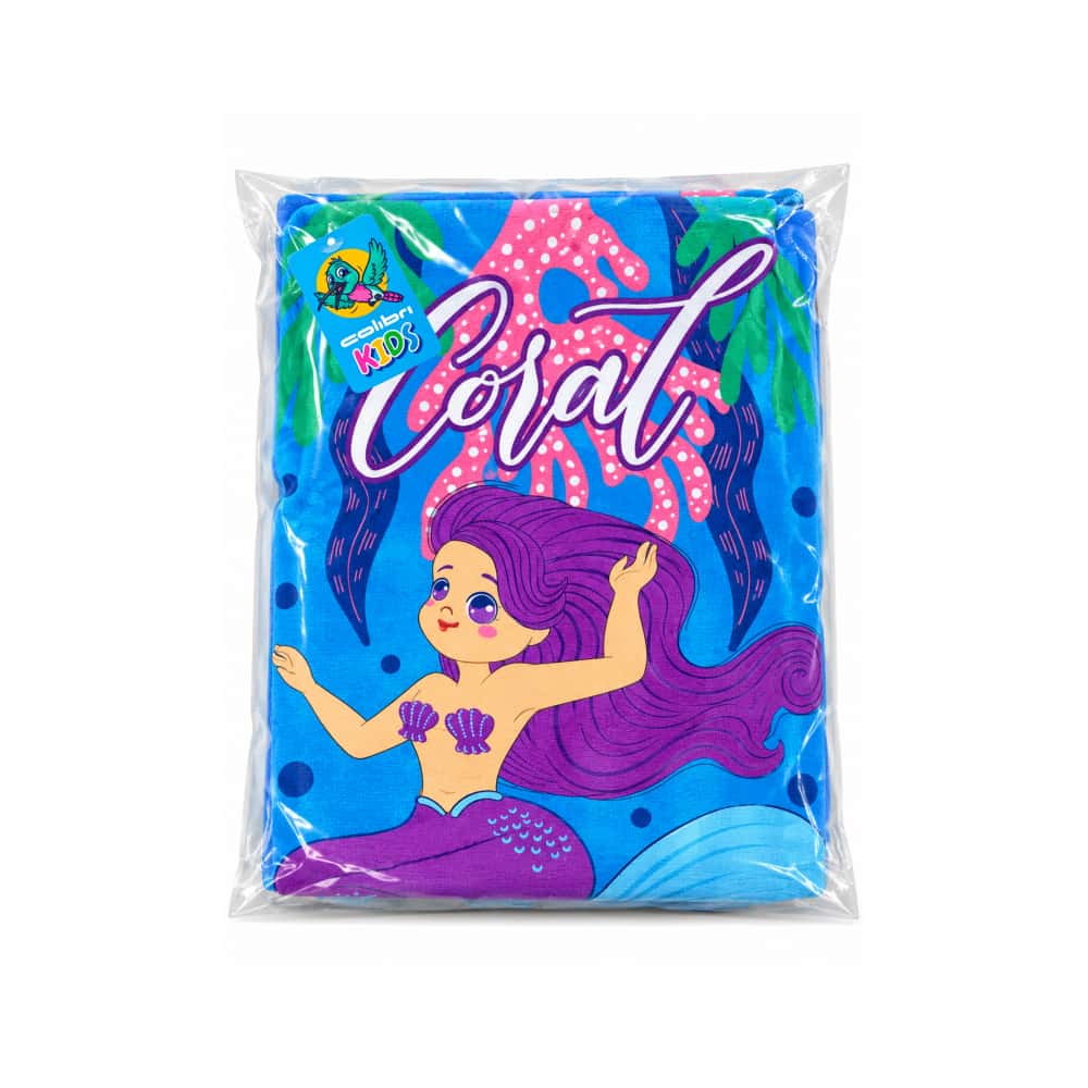 Toalla azul de sirena 70 cm x 140 cm Colibrí - Miniatura 2