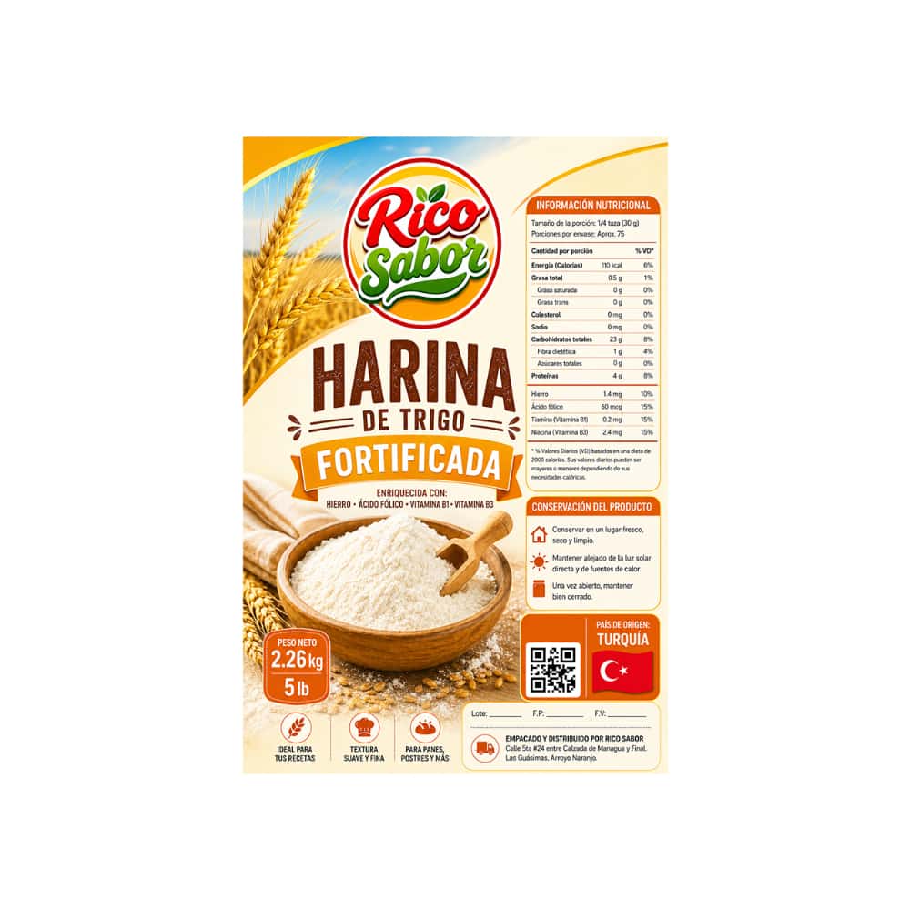 Harina de trigo fortificada Rico Sabor (2.26 kg / 5 lb) - Miniatura 2