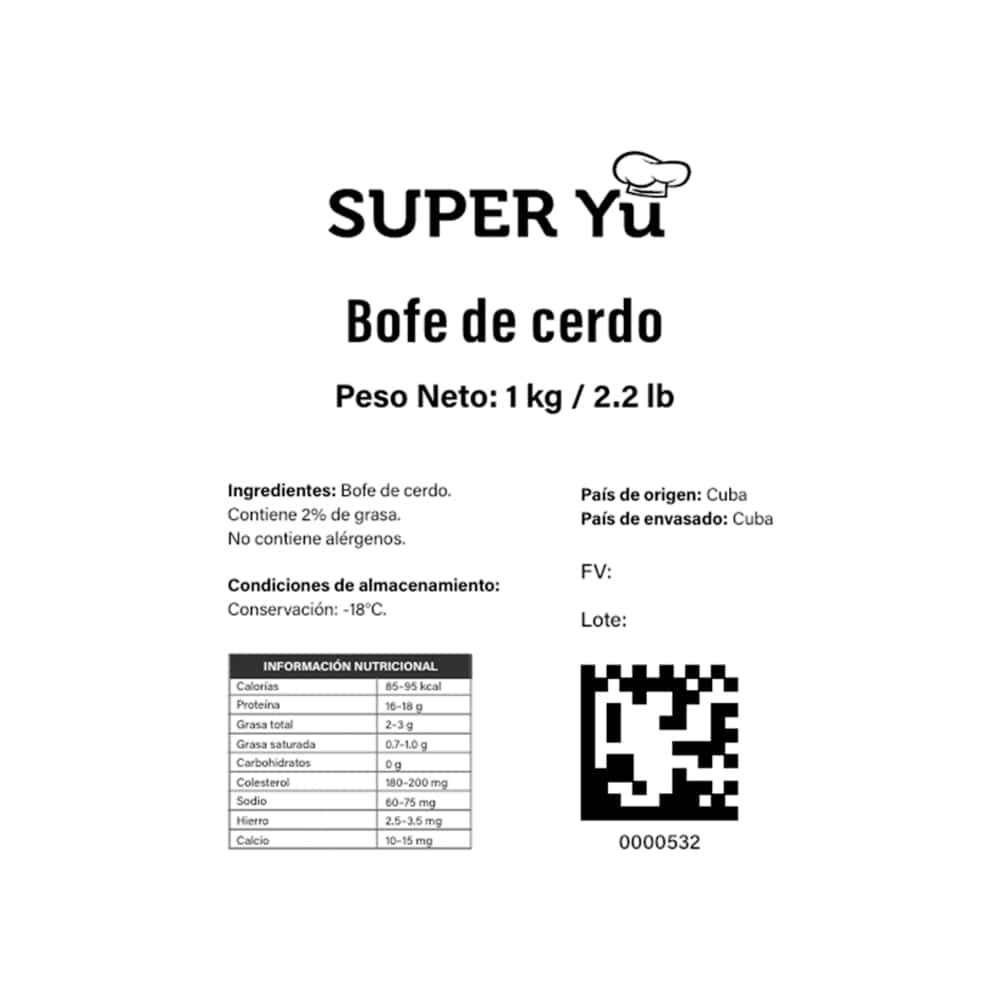 Bofe de cerdo Super Yu (1 kg / 2.2 lb) - Miniatura 3